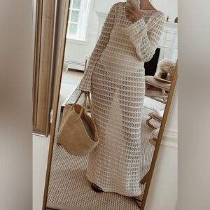 & Other Stories Long Sleeve Crochet Maxi Dress